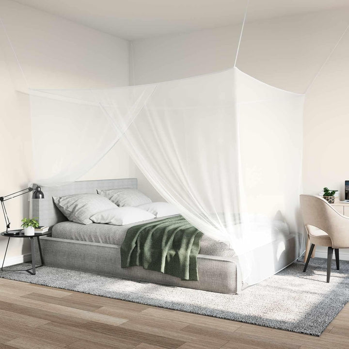vidaXL Moskito-Netz für das Bett 3 STK. 156 Mesh Weiss Polyester Weiss 220 x 200 x 210 cm 3, Weiss 2