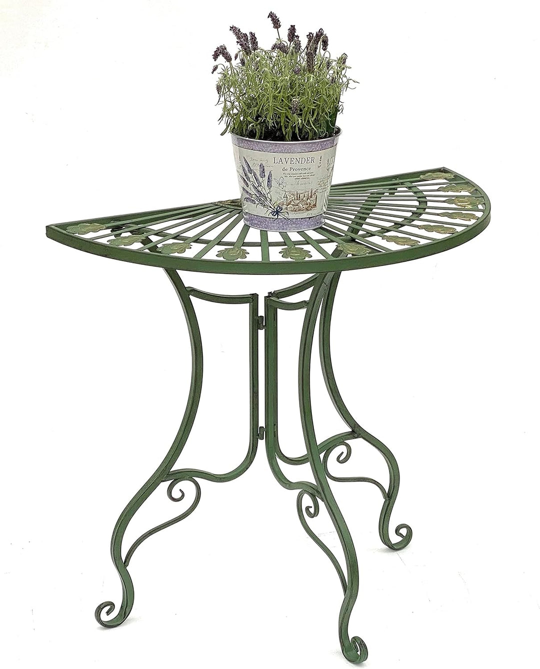 DanDiBo Tisch Halbrund Wandtisch 93995 Beistelltisch Metall 80 cm Gartentisch Halbtisch Halbrundtisc