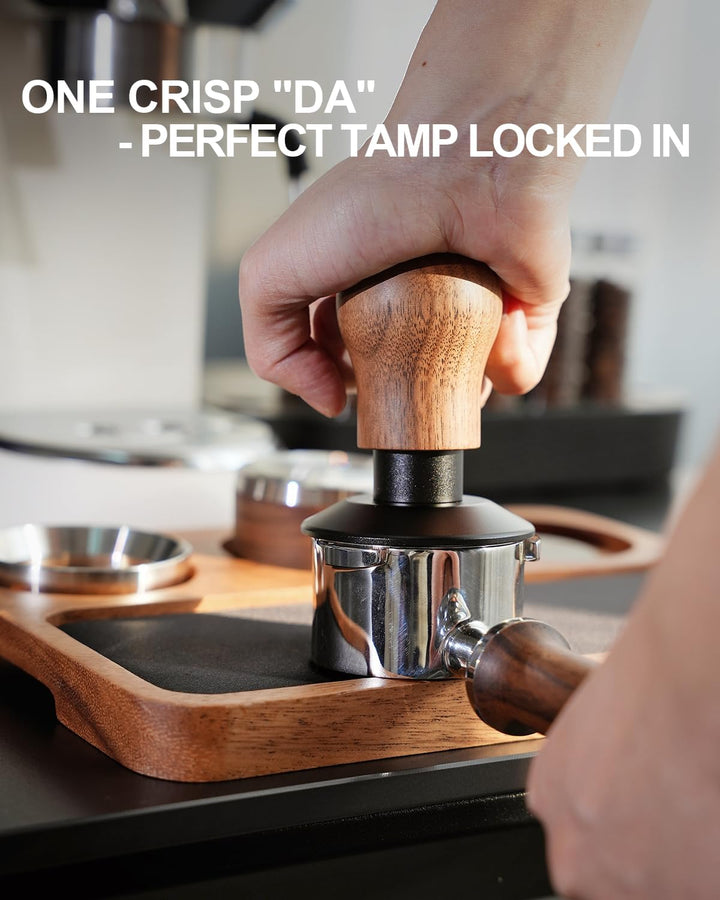 KOFIKOFI 53.3mm Kaffee Tamper mit Base Ripple Doppelfeder 30lbs Anpressdruck Espresso Tamper 304 Ede