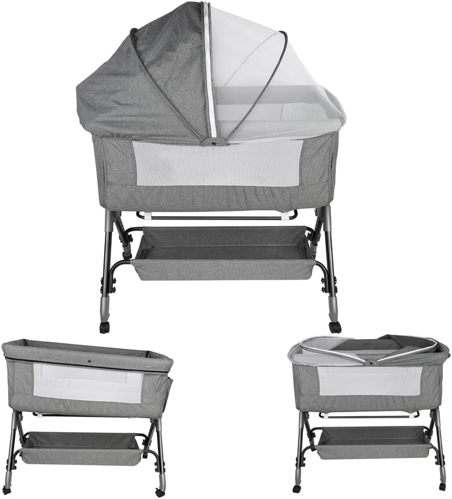 LANTUS Baby Beistellbett,Kompatibel mit verschiedenen Betten, Einfach zu Montieren und Transportiere