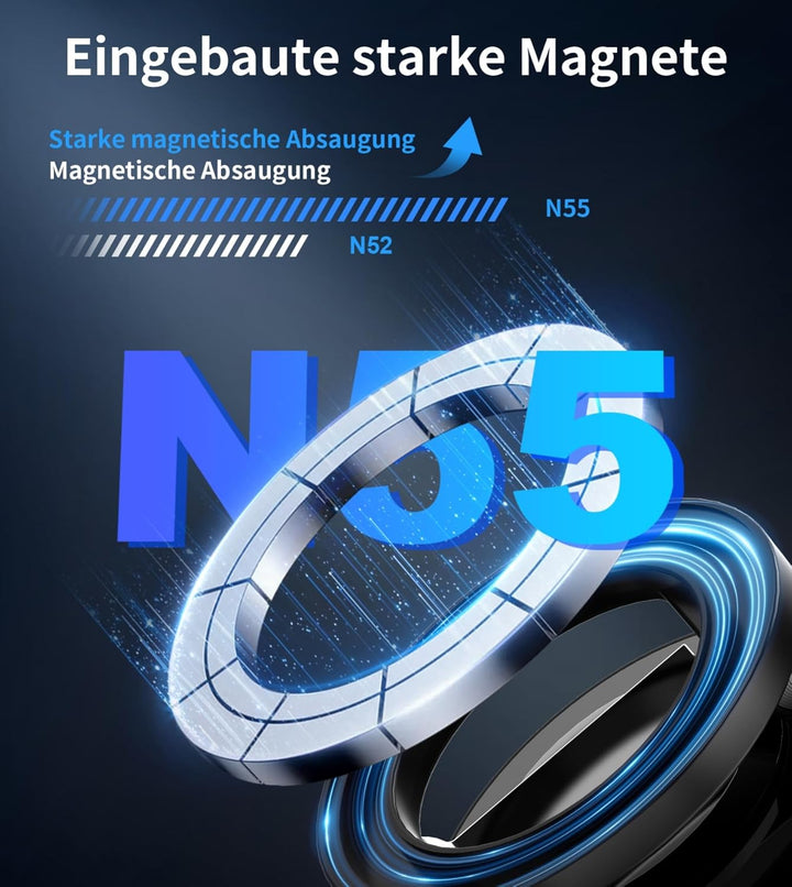 Handyhalterung Auto für MagSafe, Vakuum Magnetische Telefonständer 360° Drehbar Saugnapf Autohalteru
