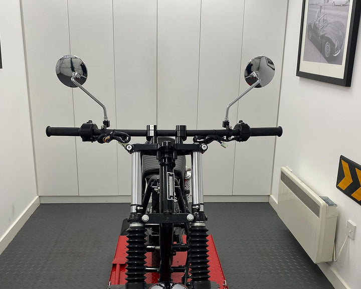 Chrom M10 Motorrad Spiegel - Rund - Paar - Easy Fit Basic Einfach - Im Uhrzeigersinn Gewinde