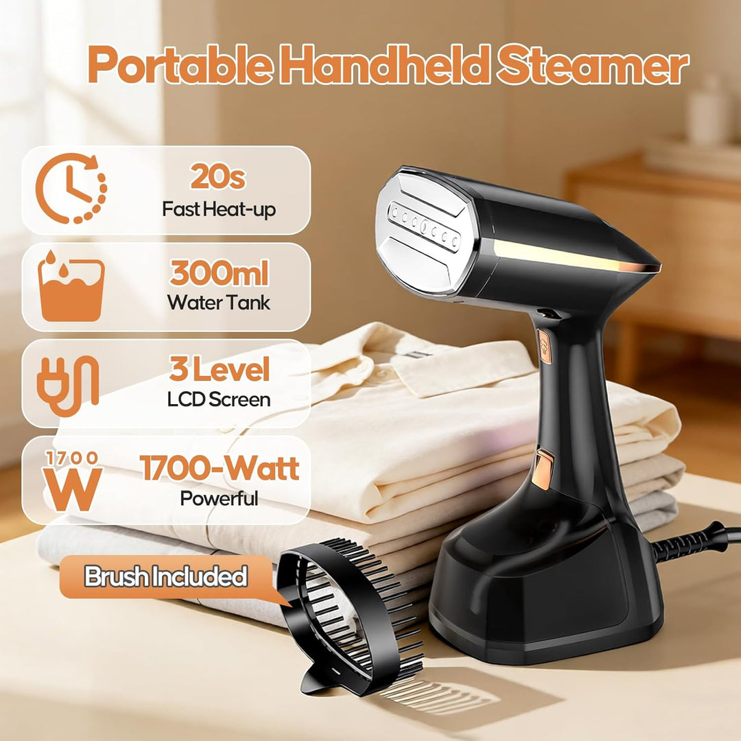 Steamer Dampfglätter Reise,Entfernung von Falten und Gerüchen,abnehmbarer 300ml Wassertank und LED-B