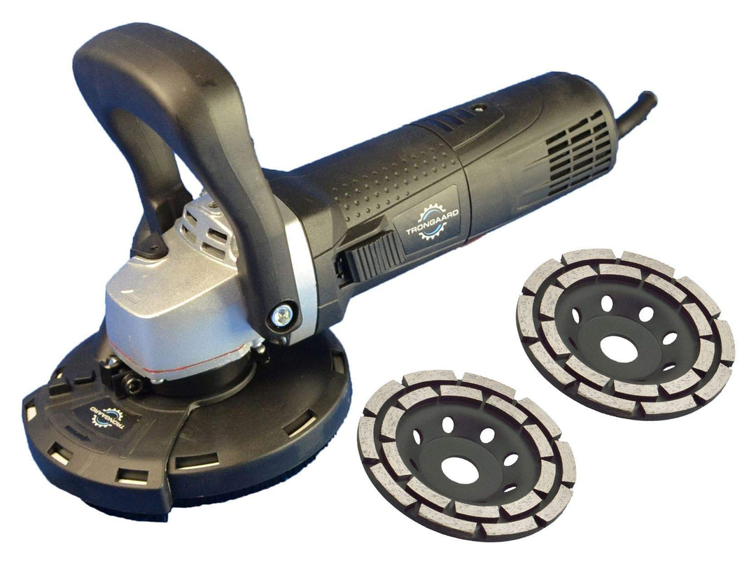 TRONGAARD Betonschleifer/Sanierungsfräse/Winkelschleifer Set 1.400W / 125mm mit Drehzahlregelung