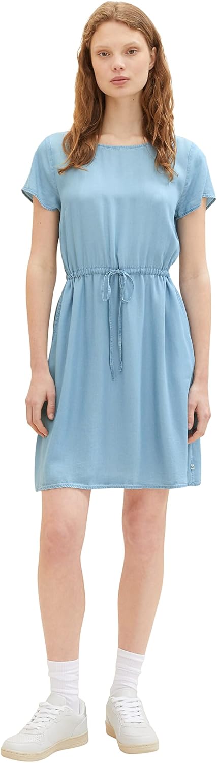 TOM TAILOR Denim Damen Jeanskleid mit Gürtel, M