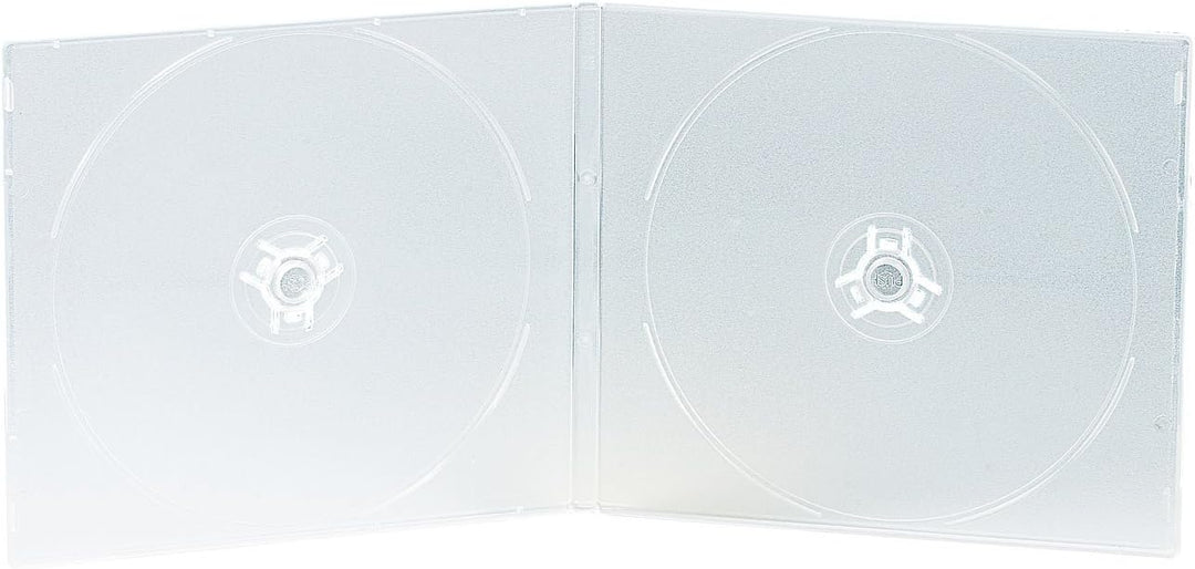 PEARL DVD Hüllen: Doppel CD Slim Soft Boxen im 50er-Set, 7 mm, transparent (Leere CD-Hüllen, Softbox