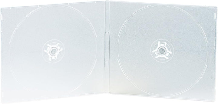 PEARL DVD Hüllen: Doppel CD Slim Soft Boxen im 50er-Set, 7 mm, transparent (Leere CD-Hüllen, Softbox