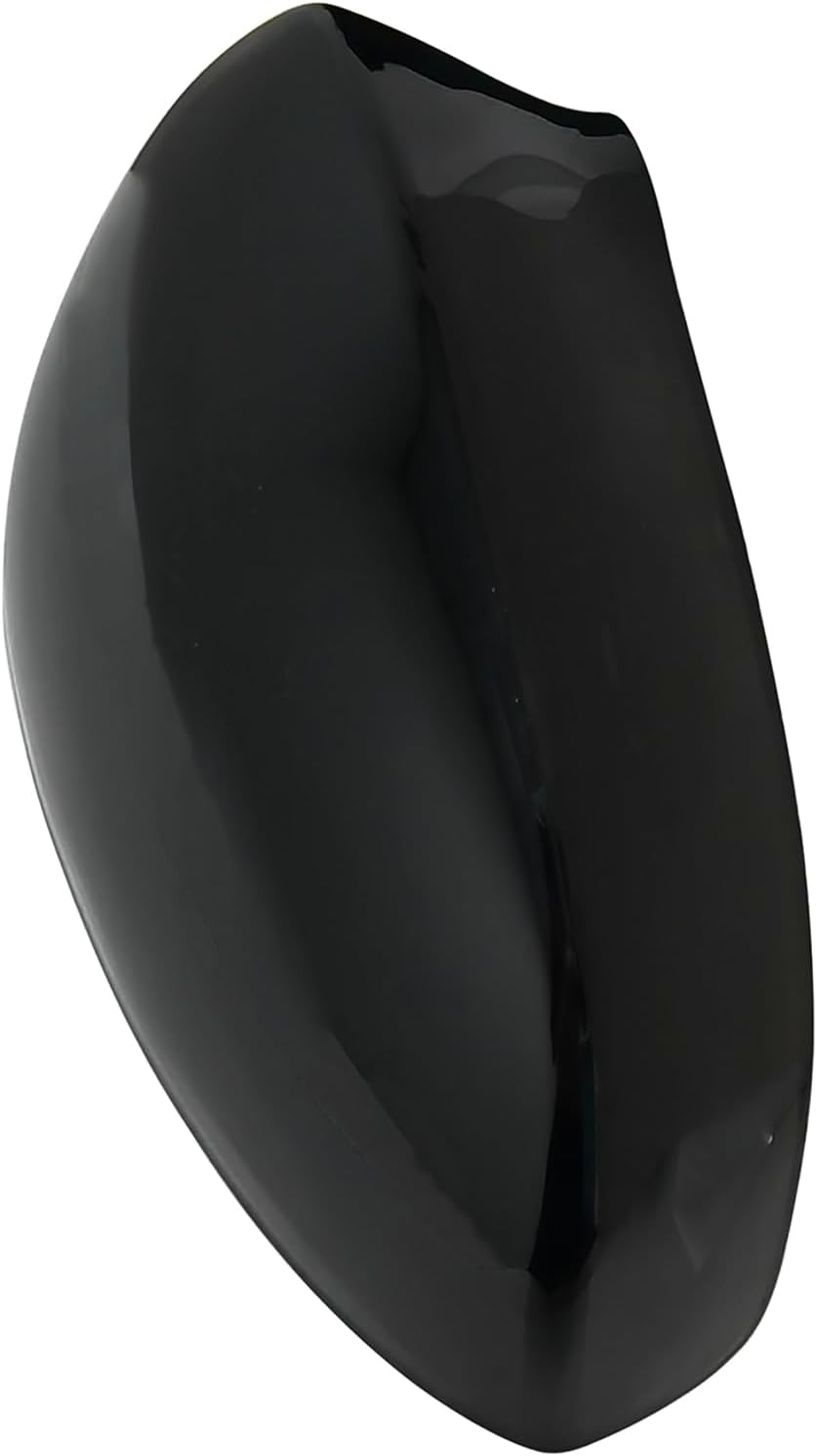 KYYET Seitenspiegel-Abdeckkappe, kompatibel mit Fiat 500 2007–2020 (glänzendes Schwarz) schwarz glän