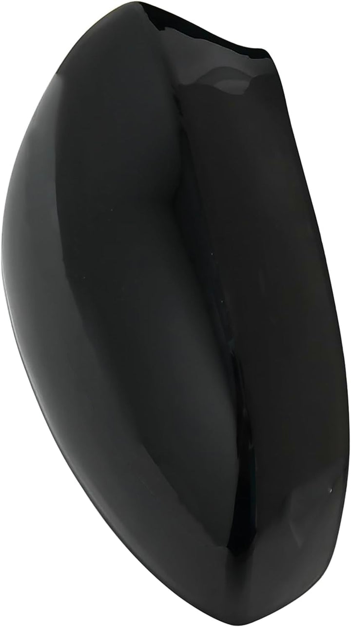 KYYET Seitenspiegel-Abdeckkappe, kompatibel mit Fiat 500 2007–2020 (glänzendes Schwarz) schwarz glän