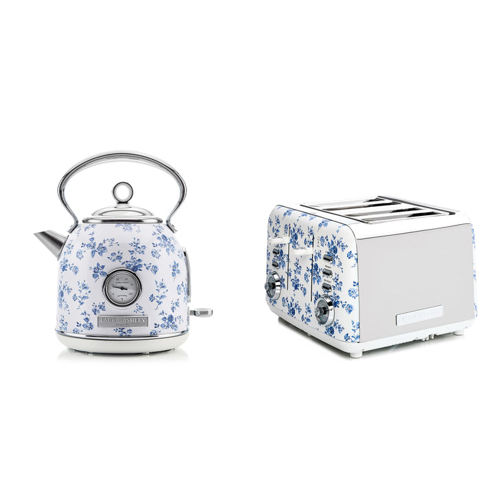 Laura Ashley Toaster und Wasserkocher Set von VQ - 1,7 L Wasserkocher mit Schnellkochfunktion und 4-