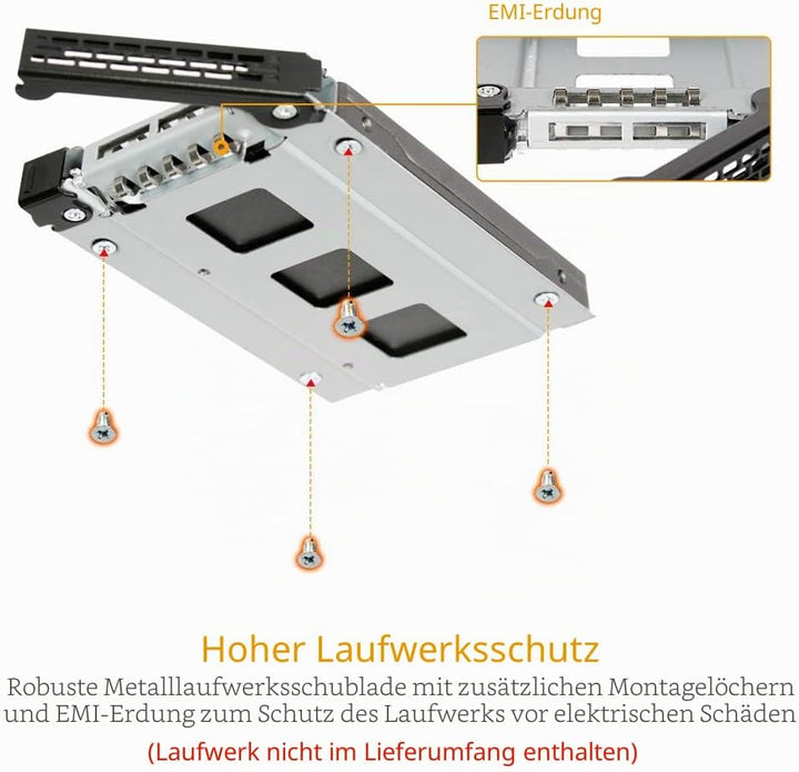 ICY DOCK SATA Hot Swap Wechselrahmen für 2,5 Zoll (6,4cm) SSD/HDD - Notebook Slim-ODD ToughArmor MB4