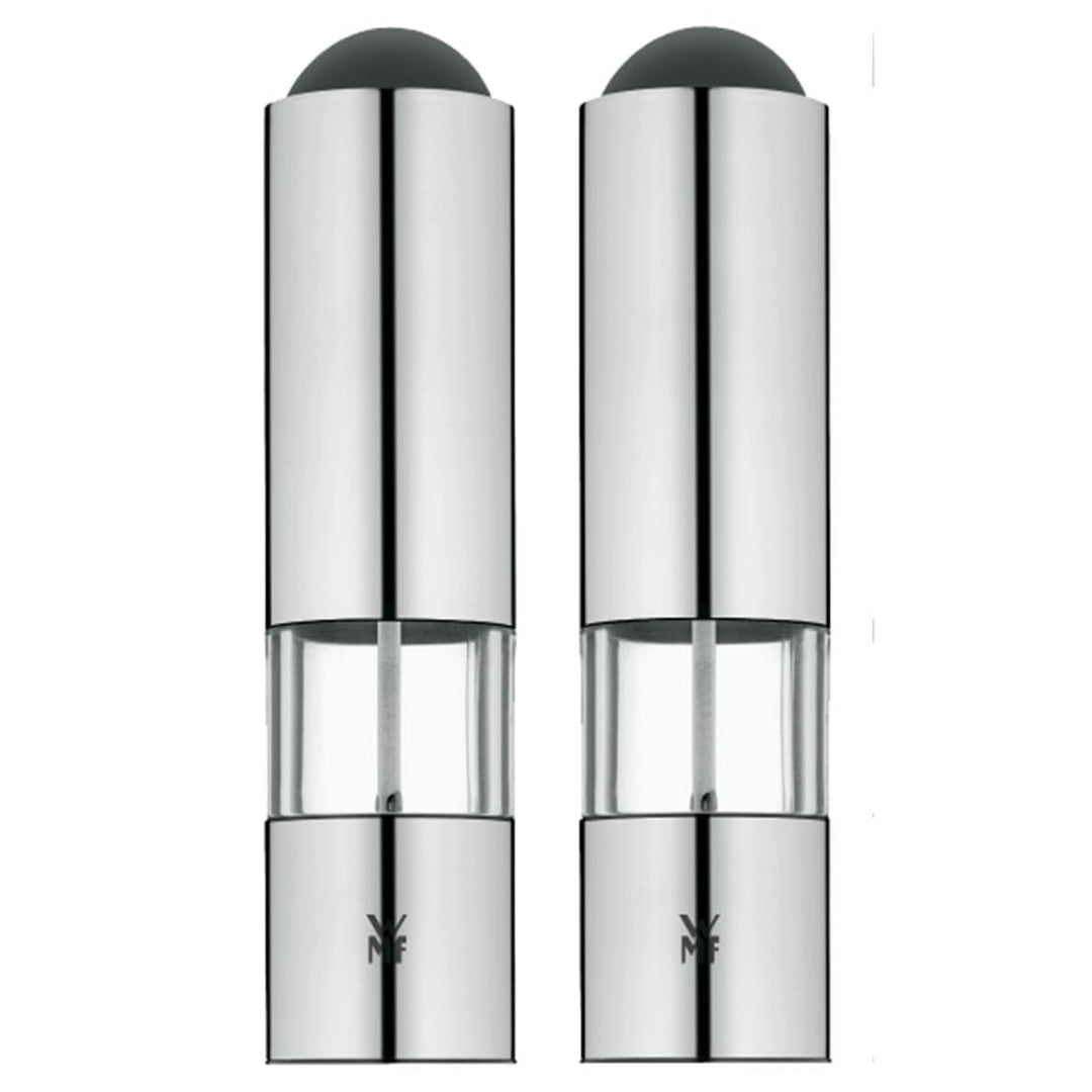 WMF Elektrische Mühle Set 2-teilig, 21 cm, elektrische Salz und Pfeffermühle unbefüllt, LED-Leuchte,