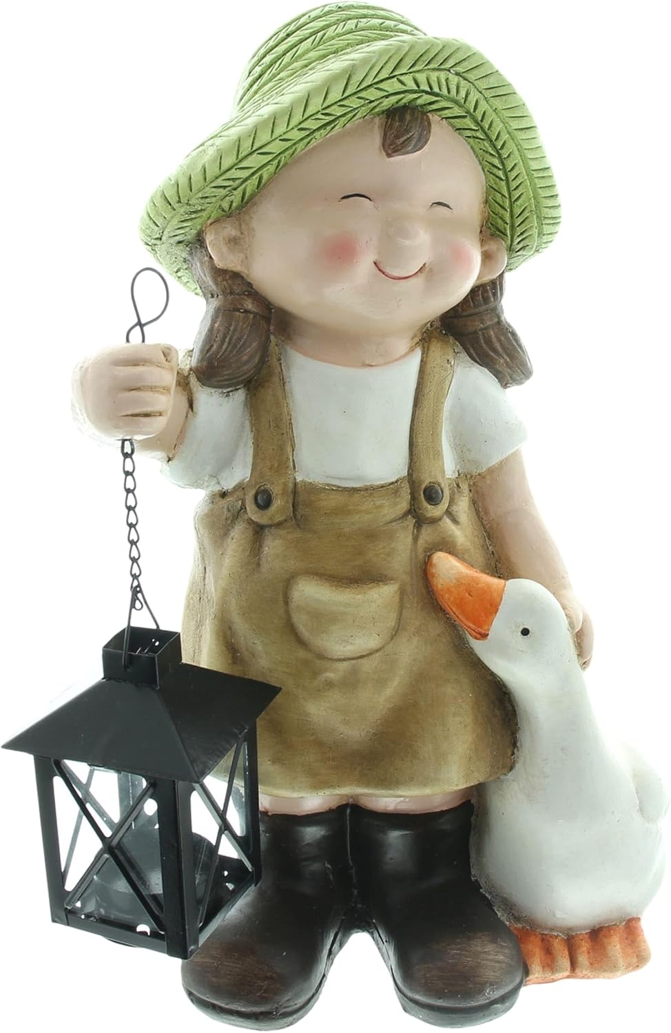 Dekoleidenschaft Dekofigur Mädchen mit Laterne Outdoor Gartendeko, Frühlingsdeko, Teelichthalter für