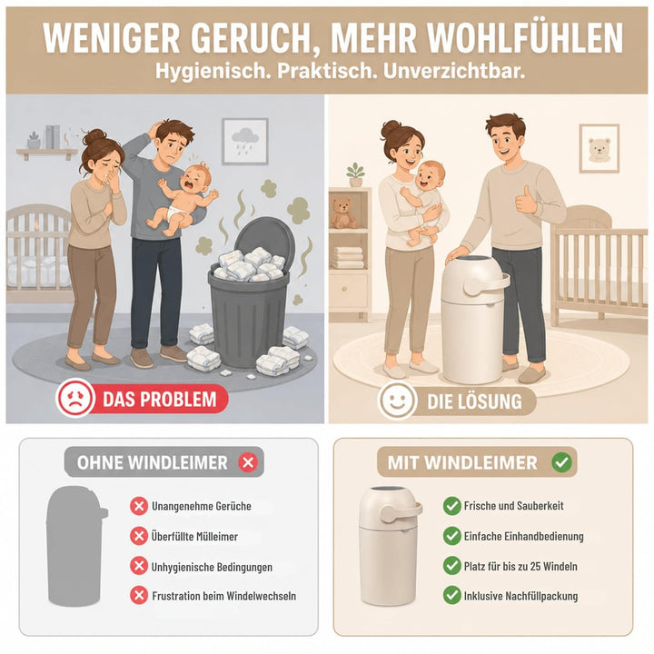 Set Magic Windeleimer Majestic &amp; Windel Blaubär | Kinderhaus Blaubär: Diaper Keeper 12L mit Geruchss