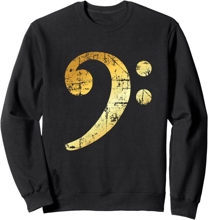 Bass Schlüssel (Vintage Gelb) Bassist Bassisten Sweatshirt