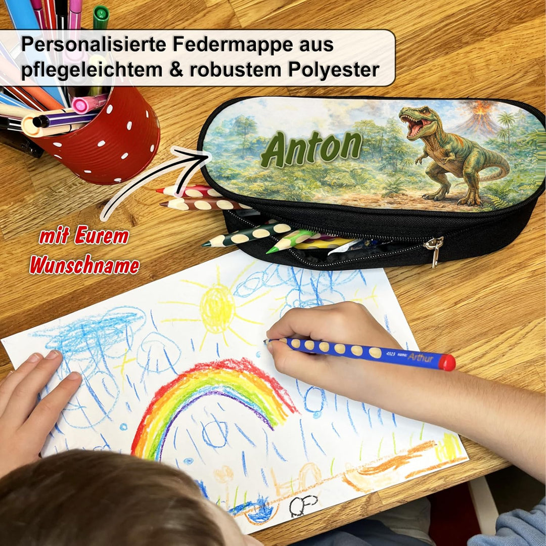 Federmäppchen mit Name personalisiert, rosa, türkis blau Stiftebox Federtasche, Geschenkidee Schulan