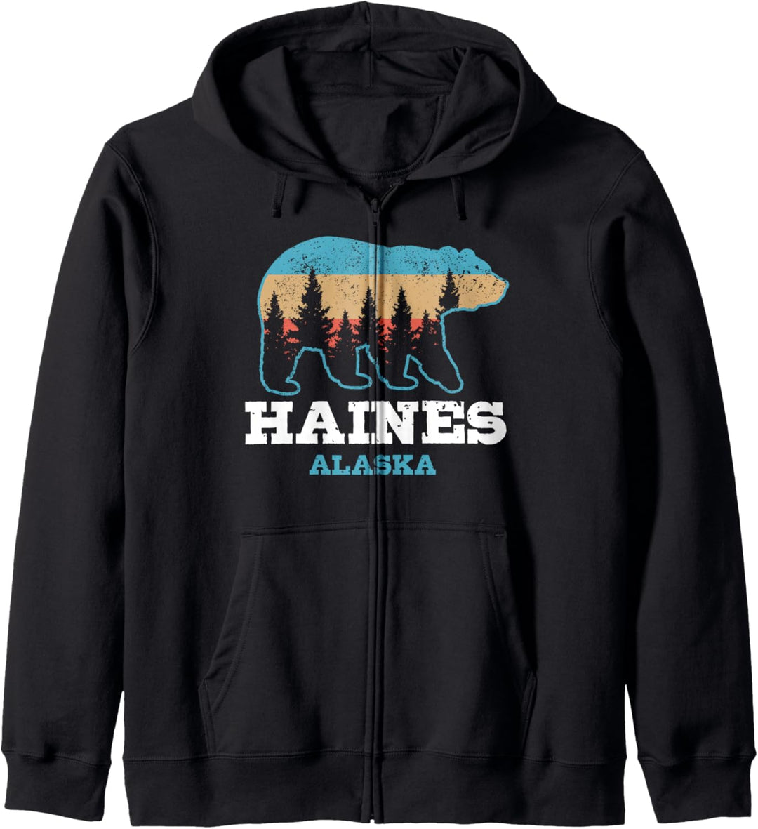 Haines Alaska Vintage Bär Grizzly Natur Souvenir Geschenk Kapuzenjacke