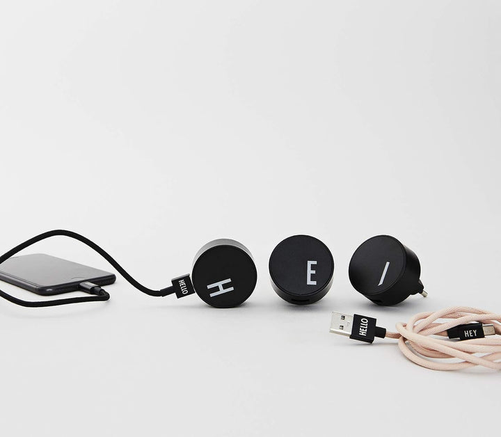Design Letters MyCable, kompatibel für iPhone, 1 M. (Schwarz), Modischen Farben, Kabel mit USB 2.0,