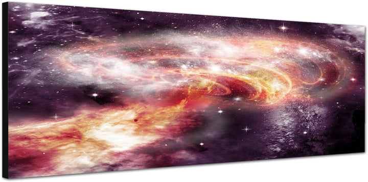 Paul Sinus Art Panoramabild auf Leinwand und Keilrahmen 150x50cm Weltraum Planeten Sterne Galaxie