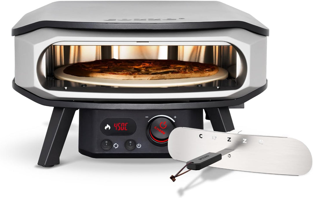 cozze® 17" PREMIUM ROTATE Pizzaofen Elektrisch mit Drehstein inkl. Regler und 2 m. Stecker, 230V – P
