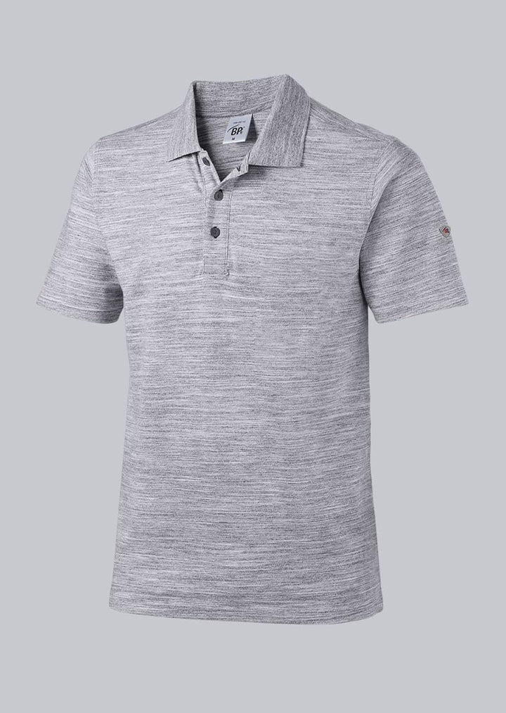 BP 1712-232-21-XS Unisex-Poloshirt, Space-Dye-Stoff, 1/2 Ärmel, Polokragen, 195,00 g/m² Stoffmischun