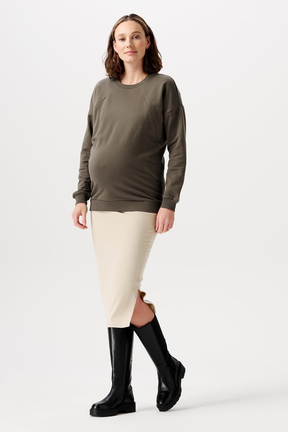 Noppies Damen Vija Rib Skirt OTB Rock M Light Sand - N147, M Light Sand - N147