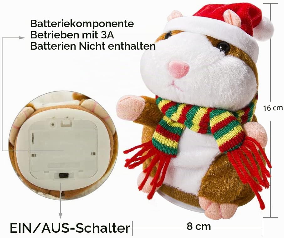 Eocolz Sprechender Hamster wiederholt das, was Sie Sagen Mimicry Haustier Plüsch Buddy Maus interakt