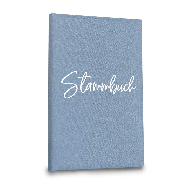 Hochzeitideal Stammbuch der Familie, Familienstammbuch 'Amore' aus Buchbinderleinen (Jeansblau)