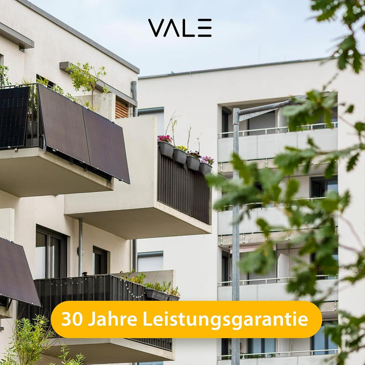 VALE Solarmodul-Set Bifazial 1800 Wp Full Black - Glas-Glas-Module - Solarpanel für Balkonkraftwerke
