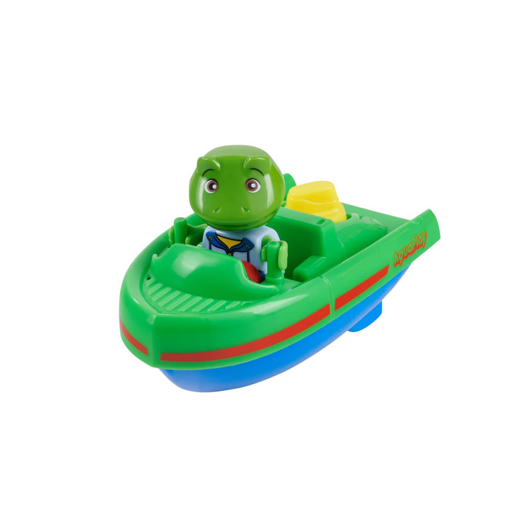 AquaPlay Sportboot mit Aufziehmotor - selbstfahrendes Spielboot, batterielos, Robustes Aufzieh-Syste