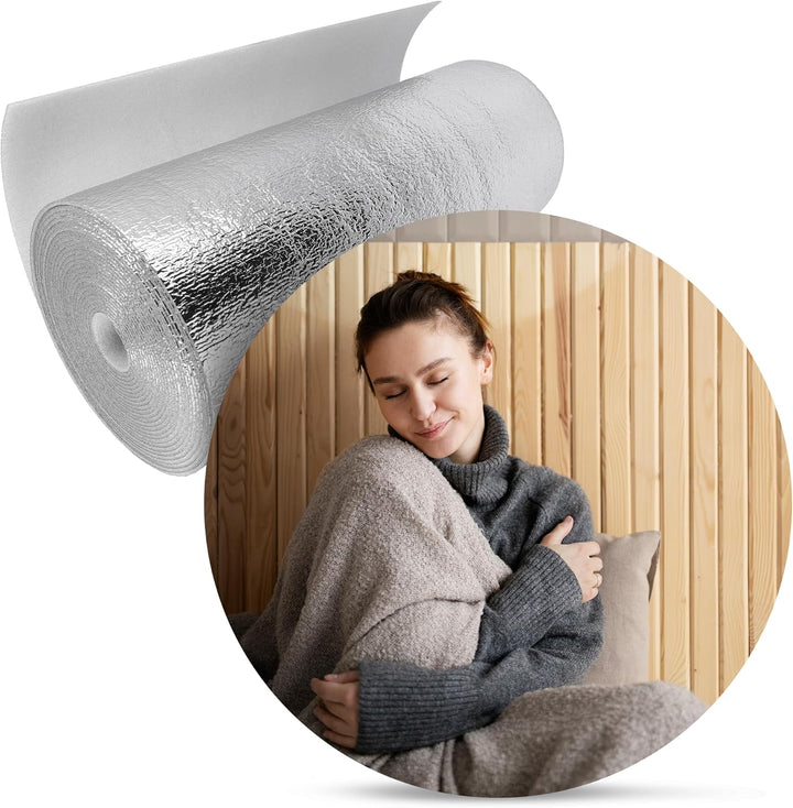 FLOWTOP Heizkörper Reflexionsfolie 10 m x 0,5 m | Isolierfolie Wandisolierung Reflexionsplatte Refle