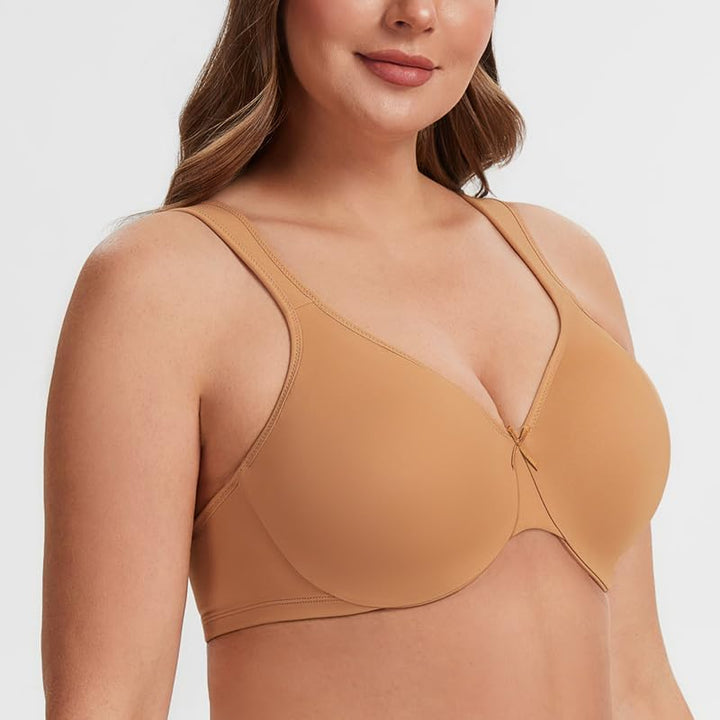 MELENECA Damen Minimizer-BH für grosse Brüste mit Bügel, Grosse Grössen, Vollabdeckung 70C Taupe, 70