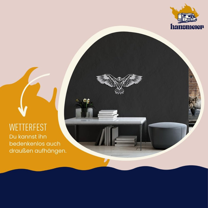 Hansmeier® Wanddeko aus Metall | 80 x 35 cm | Wasserfest | Für Aussen, Innen, Balkon & Garten | Meta