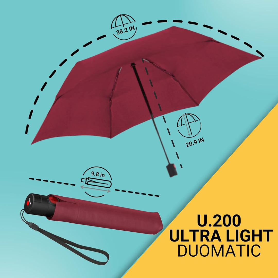 Knirps Taschenschirm U.200 Ultra Light Duomatic Vision Bordeaux, Bordeaux