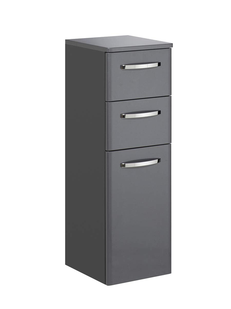Pelipal - Velo - Highboard, 30 cm, 1-türig, 2 Schubkästen, 1 Einlegeboden - Badmöbel in Anthrazit Ho