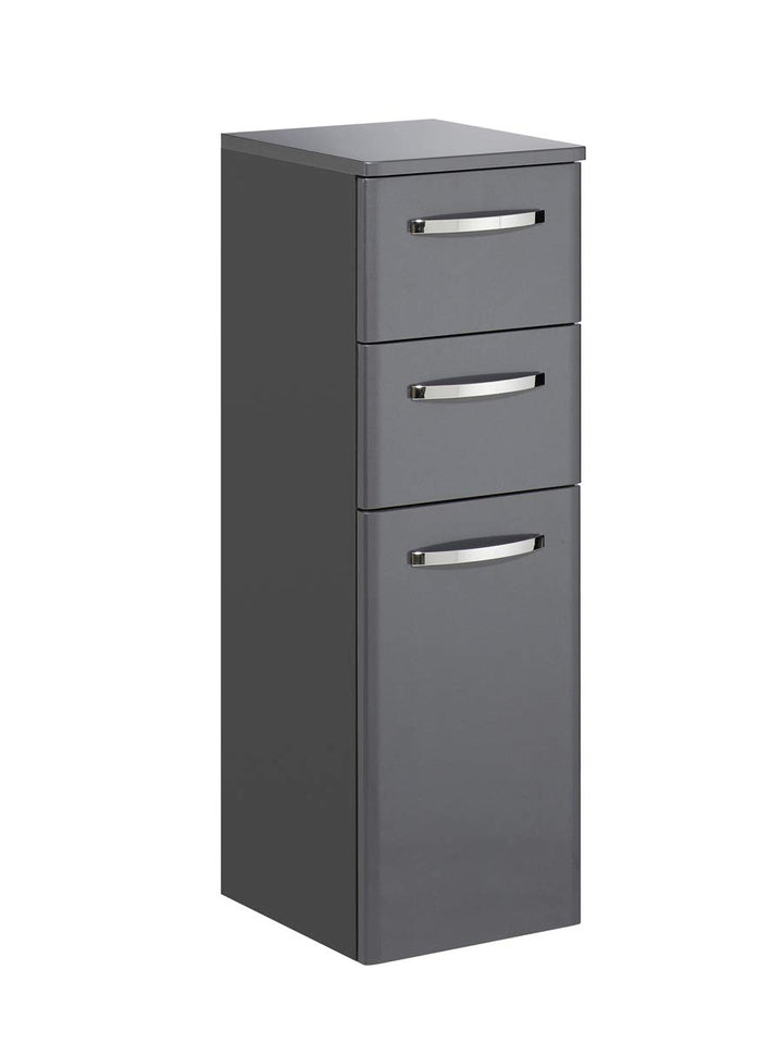 Pelipal - Velo - Highboard, 30 cm, 1-türig, 2 Schubkästen, 1 Einlegeboden - Badmöbel in Anthrazit Ho
