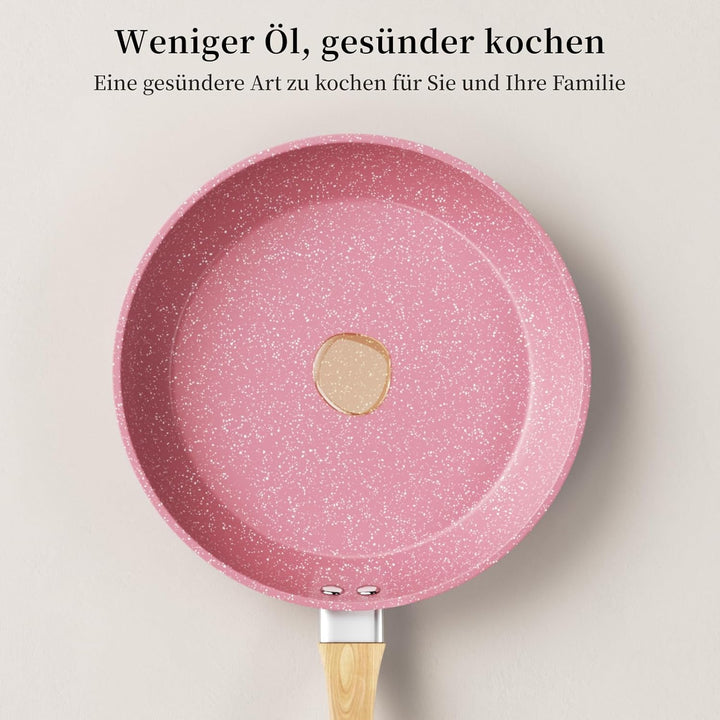 Innerwell Antihaft Bratpfanne 20cm Rosa Granit Beschichtet Pfannen Pfanne Klein Induktion PFOA-freie