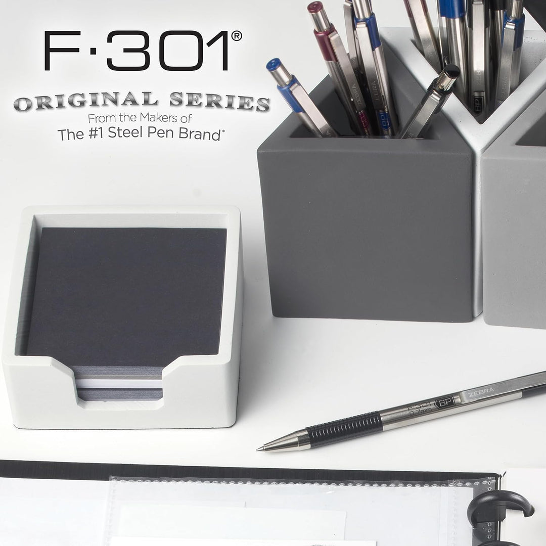 Zebra F-301 Ballpoint Stainless Steel Retractable Pen, Fine Point, 0.7mm, Black Ink, 4-Count (Packag
