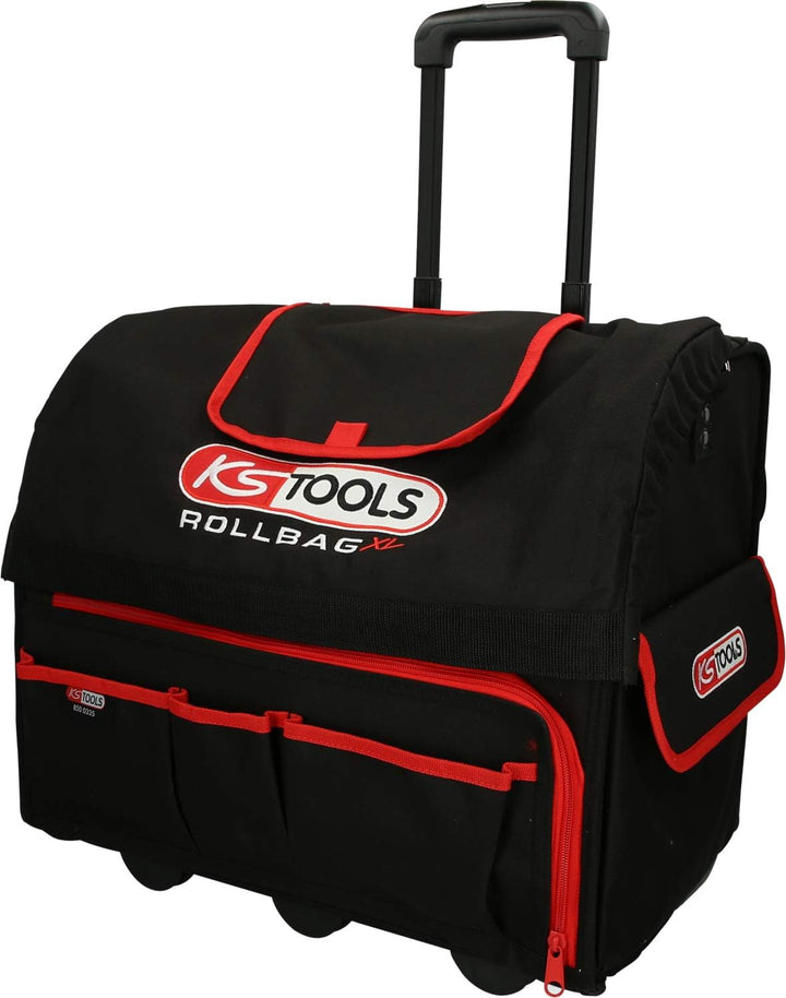 KS Tools 850.0335 ROLLBAG Universal-Werkzeugtasche XL mit Teleskop-Trolly, Rot/Schwarz