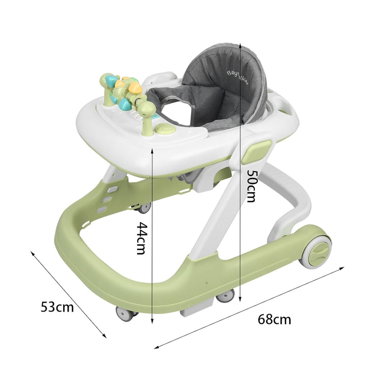 OHMG Babywalker Lauflernwagen, 5-in-1, Wippfunktion, Babywalker mit Rollen, Licht, Musik, Spielplatz
