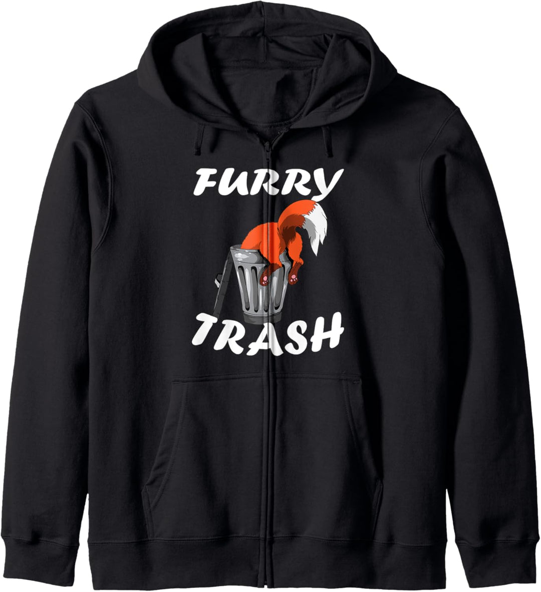 Furry Trash Roter Fuchs Mülltonne Comic Style Anime Tiere Kapuzenjacke