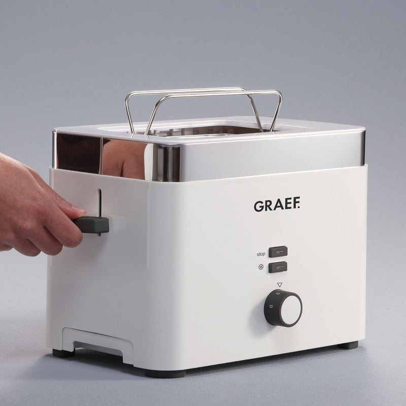 Graef Edelstahl Wasserkocher WK 61 Acryl, weiss & Graef Toaster TO 61, weiss Bundle mit Toaster