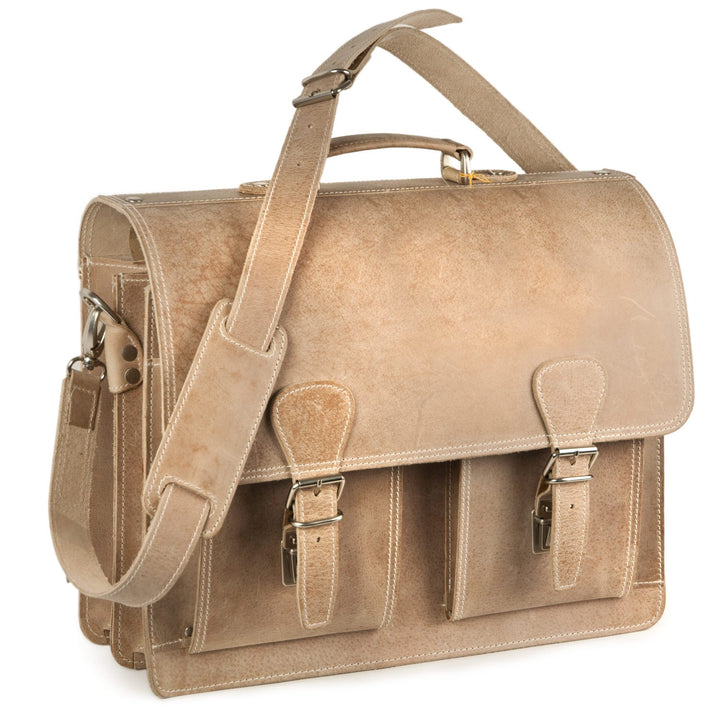 Klassische Aktentasche Lehrertasche aus Leder, für Damen und Herren, in verschiedenen Farben, 600 He