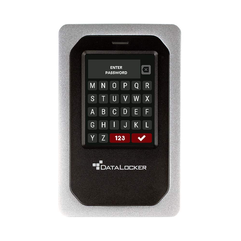 DataLocker DL4 FE 7.6TB USB-C / -A SSD mit AES-256bit Hardware-Verschlüsselung, Farbdisplay und FIPS