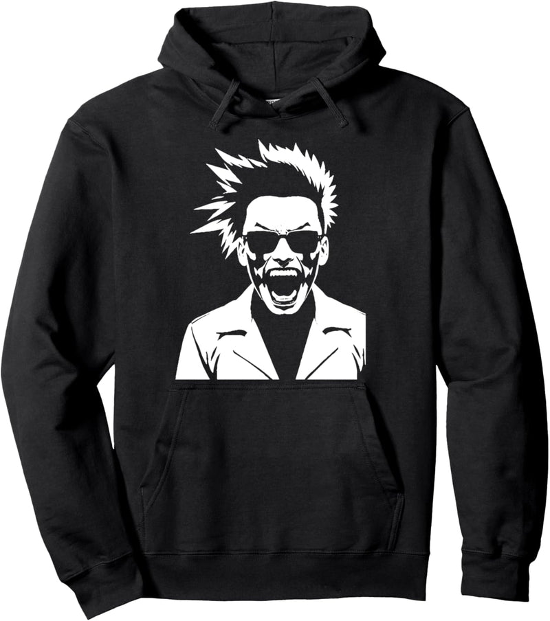 Schreiender Punkrocker mit mohican Anarchy Punk Pullover Hoodie