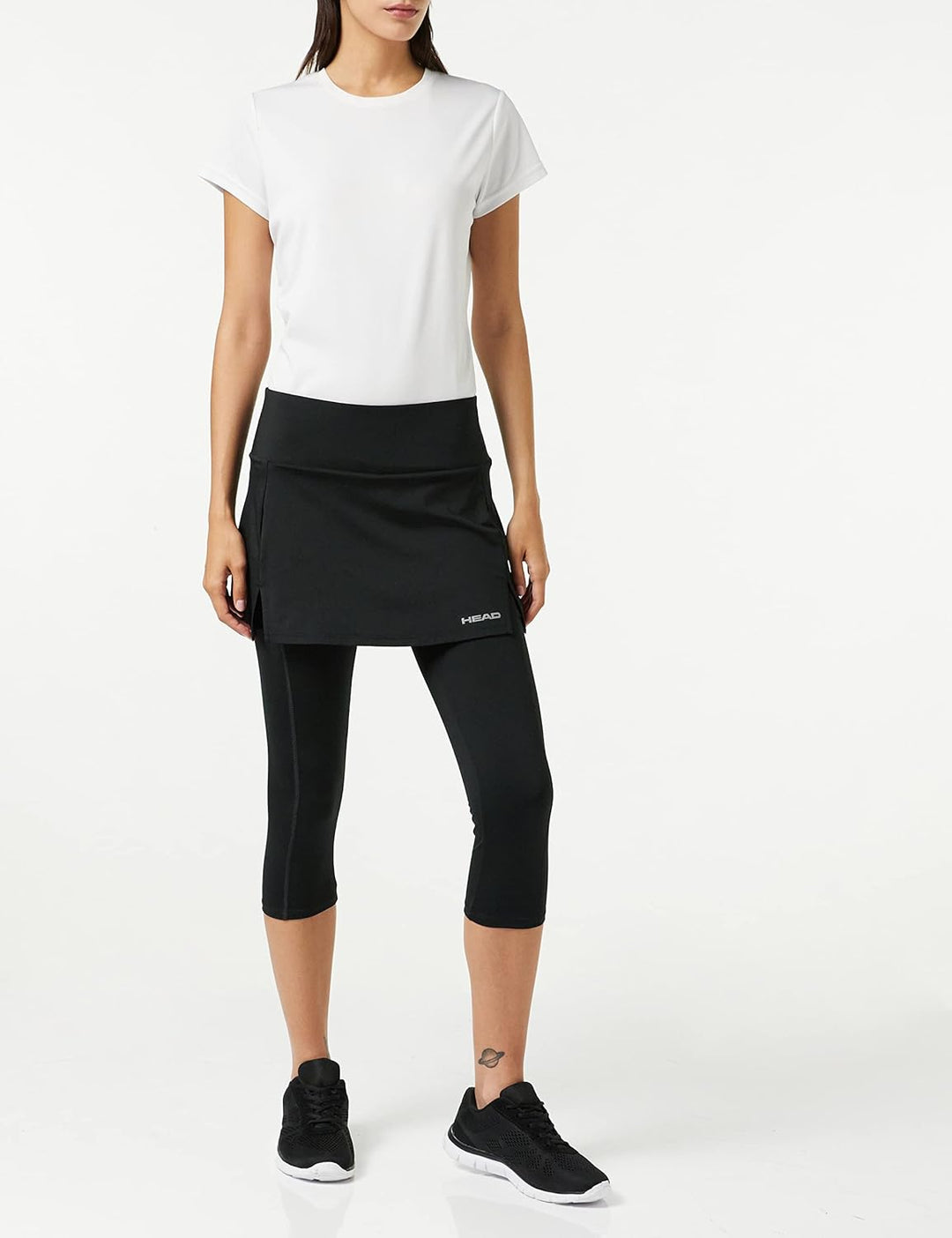 HEAD Damen Club 3/4 Tights Skort W Skorts XS Schwarz, XS Schwarz