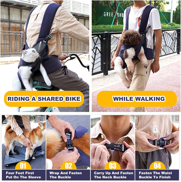 PETCUTE Haustier Rucksack Hund Tragetasche,Verstellbarer Haustier-Frontrucksack mit Sicherheitsleine