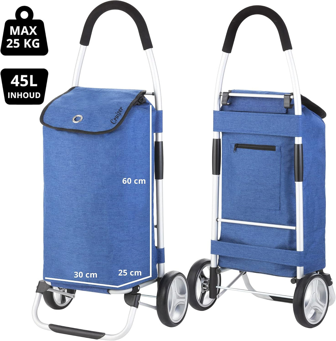 Cruiser Einkaufswagen 45 Ltr - Fatlbarer Einkaufstrolley Blau, Blau