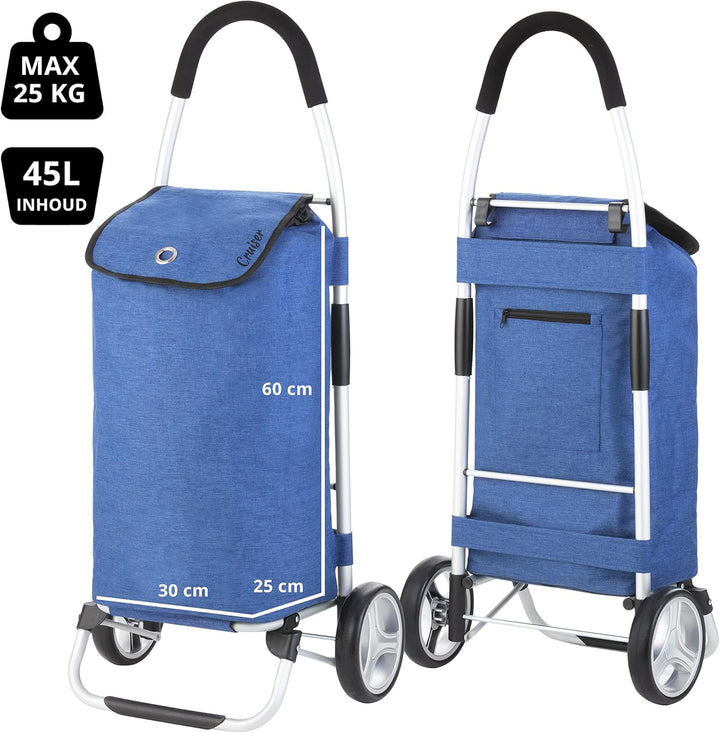 Cruiser Einkaufswagen 45 Ltr - Fatlbarer Einkaufstrolley Blau, Blau