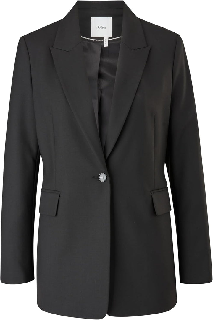 s.Oliver BLACK LABEL Damen Blazer 36 Schwarz (Schwarz 9999), 36 Schwarz (Schwarz 9999)